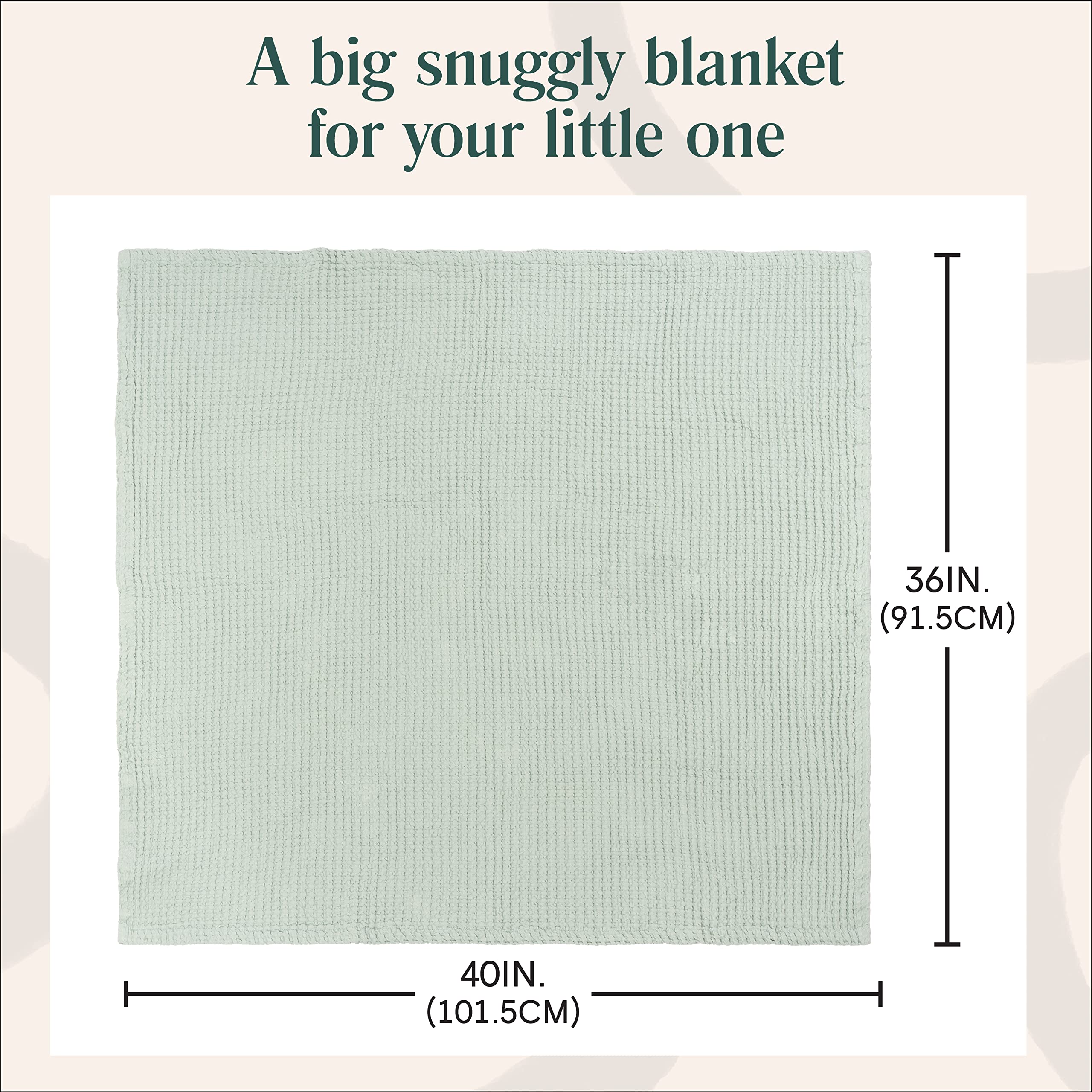 Simka Rose Waffle Baby Blanket Cotton Soft Breathable Swaddle for Nursery, Stroller & Crib Blanket - Receiving Blankets for Boys & Girls, Toddlers- Machine Washable