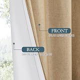 PONY DANCE 100% Blackout Curtains 132 x 160 cm Camel 2 Panels Linen view 2