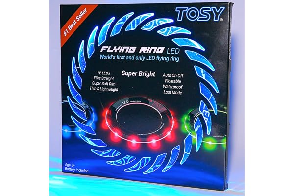 TOSY Flying Ring - 36 RGB Multicolor or 12 Monocolor LEDs, Super Bright, Lost Mode, Auto Light Up, Birthday Gift for Kid/Teen