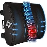 Samsonite Memory Foam Lumbar Support Pillow for Office Chair, Gaming Chair, or Automotive Use, Ergonomic Back Cushion, Office and Home Essentials for Sitting Comfort and Posture Relief Back Support