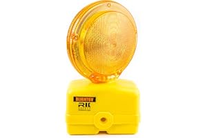 RK SAFETY RK BLIGHT6V-1 Premium 03-10-3WAY6V Polycarbonate Barricade Light, 2-Sided Visibility, Photocell, UV Coated