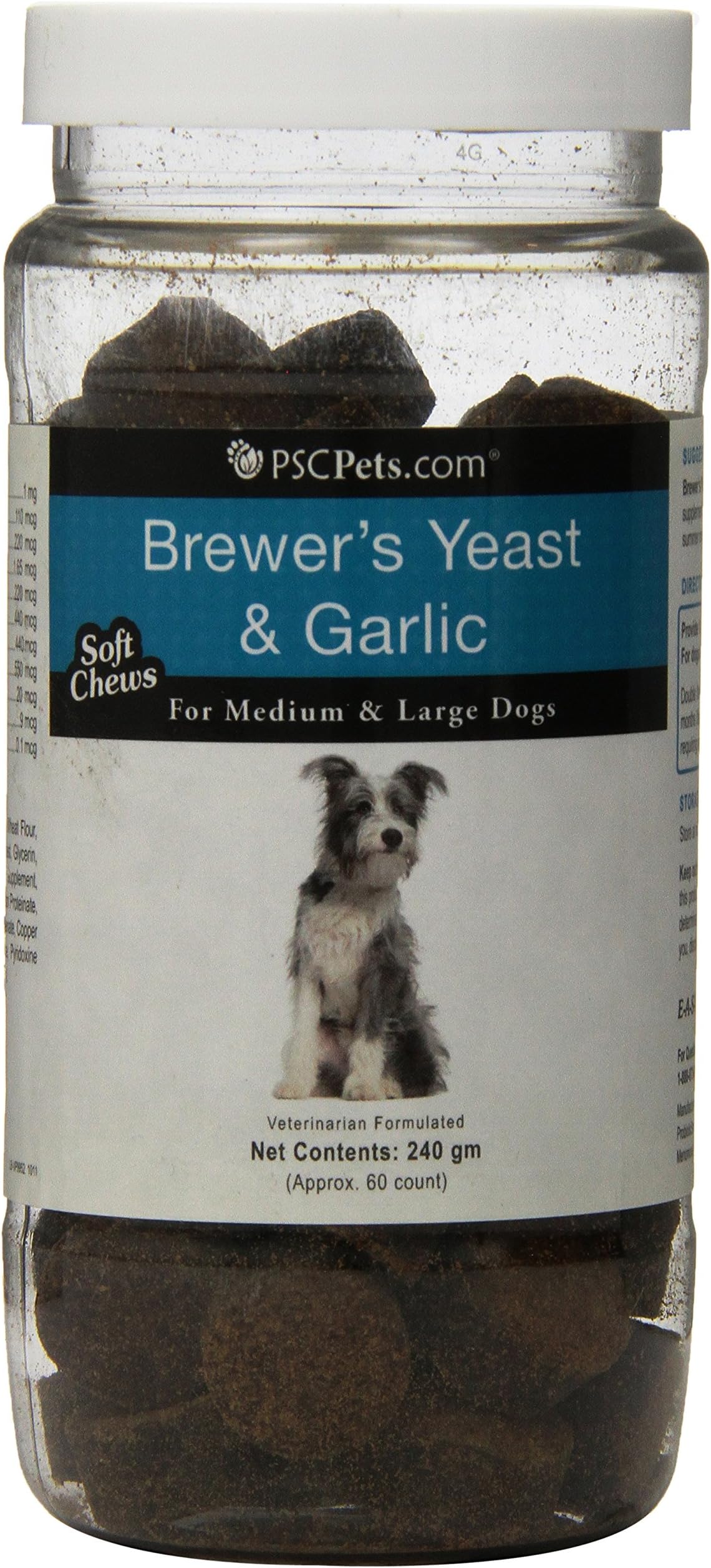 PSCPets Brewer's Yeast and Garlic Soft Chews for Medium and Large Dogs, 240gm