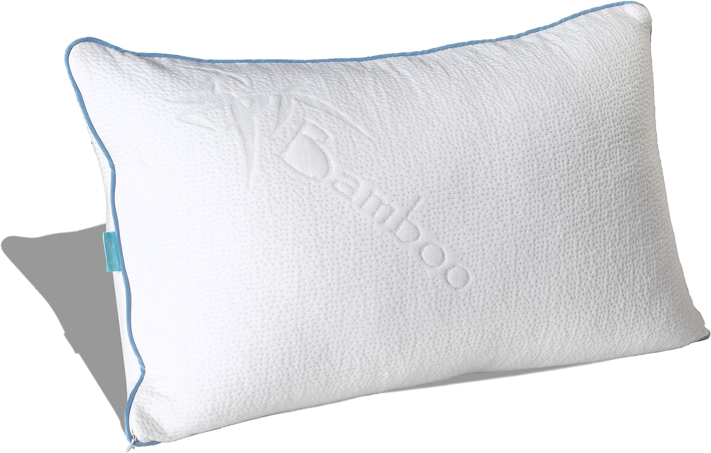 Qilloway Shredded Hypoallergenic Memory Foam Pillow with Breathable Washable Removable Cooling Bamboo Fabric Cover,Orthopaedic,Pain Relief, Queen Size - 1 Pack