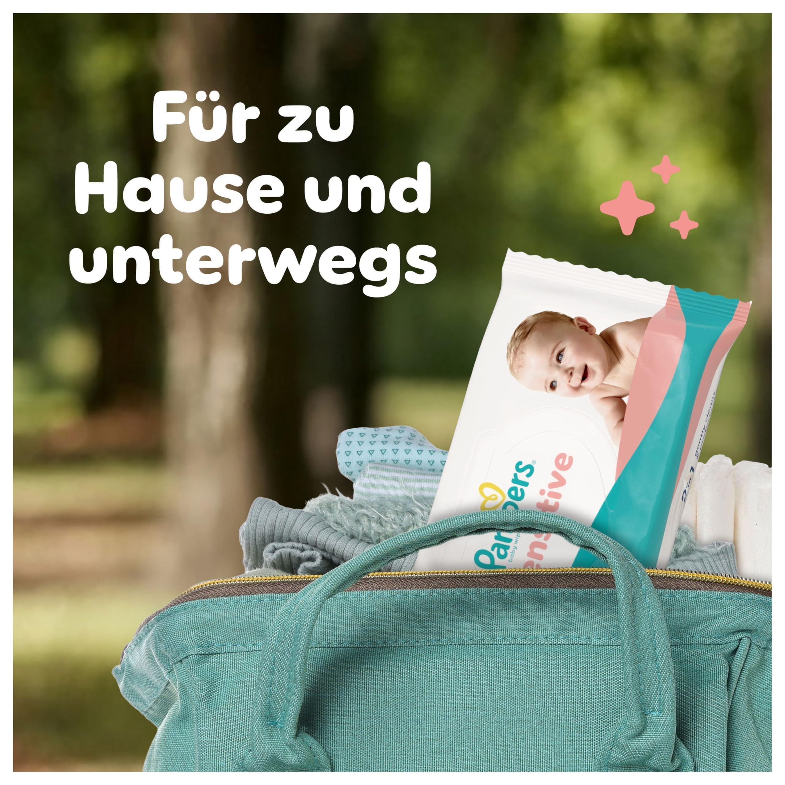 Pampers Sensitive Baby-Feuchttücher, 15 Packungen mit 80 Feuchttüchern,1200 Baby-Feuchttücher, 2-in-1 sanfte Reinigung & Hautschutz 7