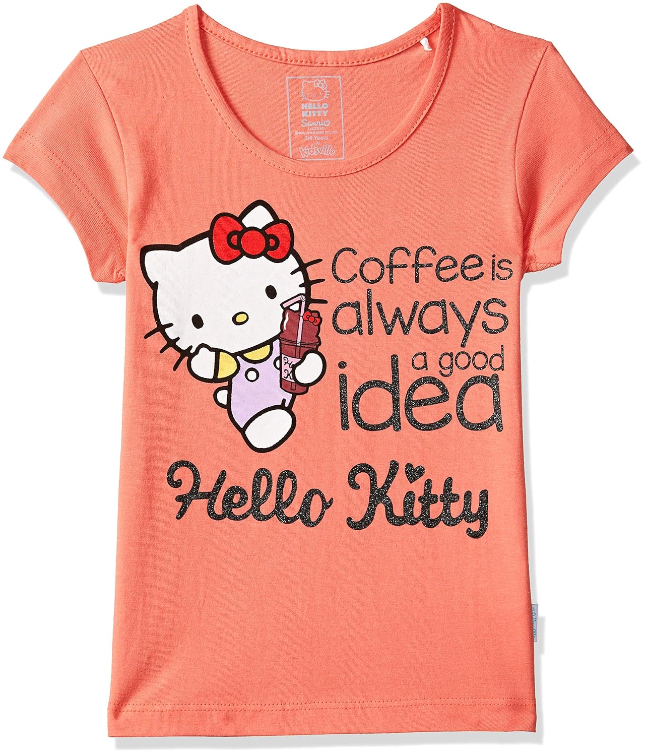 Buy Hello Kitty Girls' TShirt (HTOFGT1559_Fusion Coral_3/4) at Amazon.in