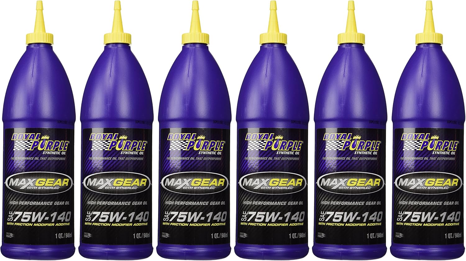 Royal Purple 01301 Max-Gear Synthetic Gear Lube Oil 75W140 Pack of 6 Quarts