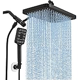 High Pressure Rain Shower Head with Handheld Spray Combo Set, Adjustable 12" Rainfall Dual Shower Head, Double&Tandem Shower 