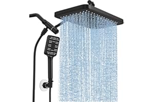 High Pressure Rain Shower Head with Handheld Spray Combo Set, Adjustable 12" Rainfall Dual Shower Head, Double&Tandem Shower 