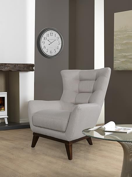 Kco Fauteuil Victoria Gris Clair Et Bois Foncé