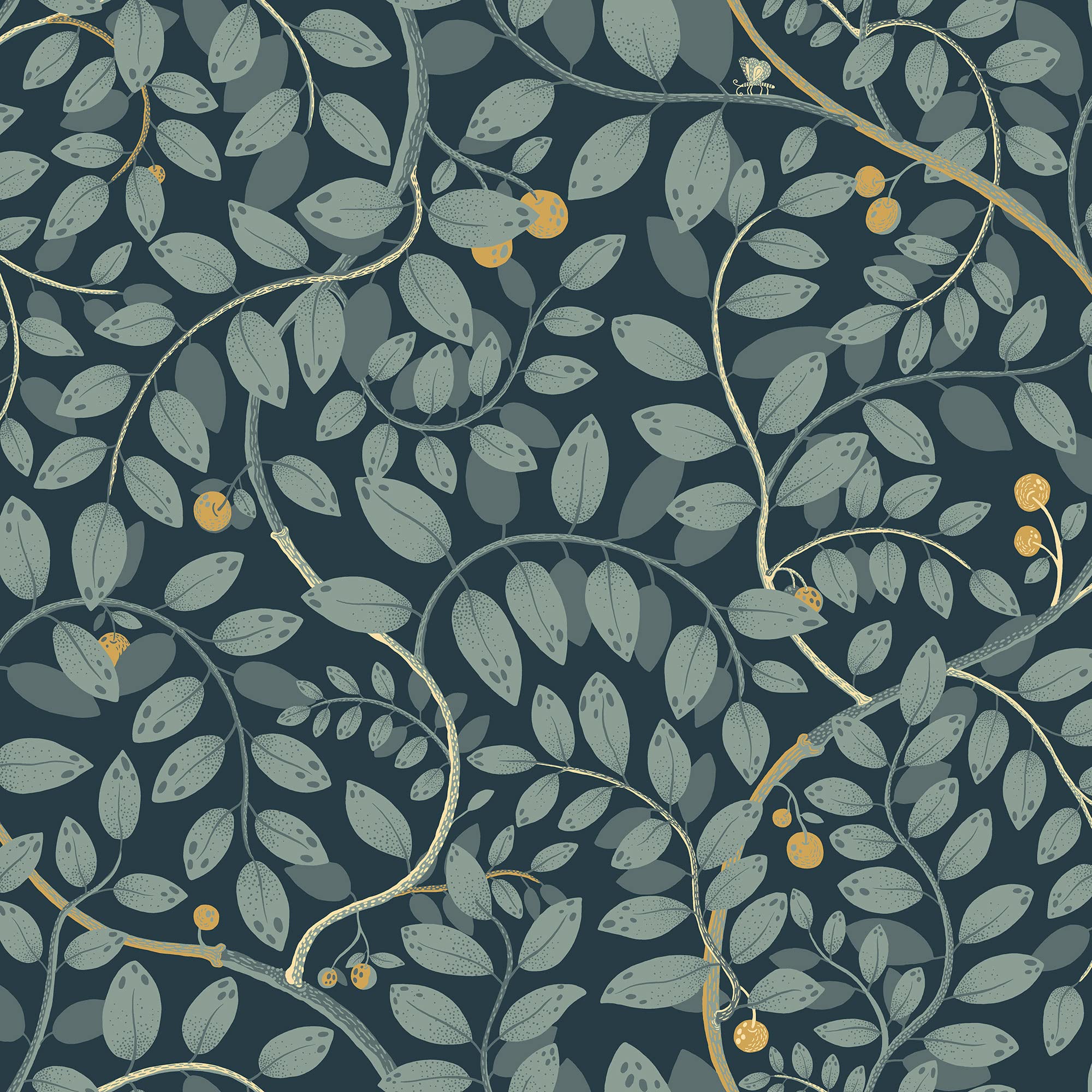 Galerie S65106 Sommarang Leafy Vines Wallpaper, Blue, 10.05m x 53cm