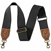 Nefelibata Purse Strap-2"Crazy Horse Leather Bag Strap Adjustable Replacement,Retro Jacquard Embroidery Crossbody Straps