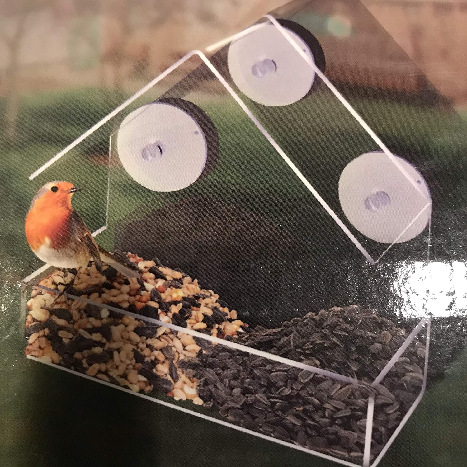 Finelife Window Bird Feeder Large Food Tray And Suction Cup