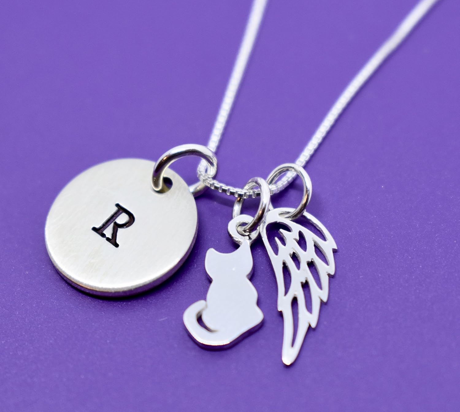 Cat Pet Memorial Gift Personalized Initial Disc Pet