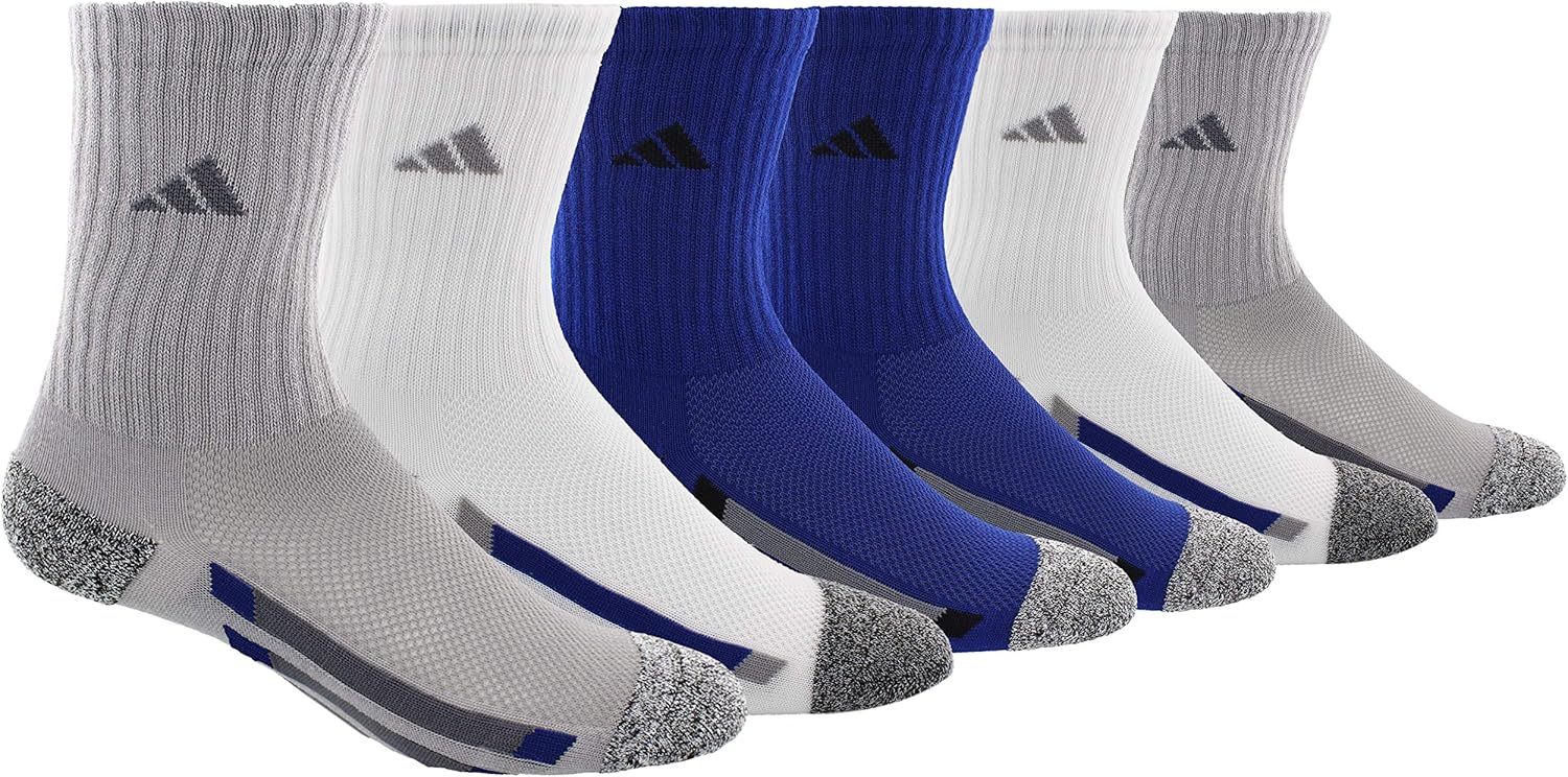 adidas Youth Kids-Boy's/Girl's Cushioned Crew Socks (6-Pair): Sports & Outdoors