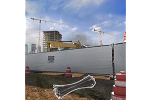 ShadeMart 4' x 6' Grey Fence Privacy Screen Windscreen Shade Fabric Cloth HDPE, 90% Visibility Blockage, with Grommets, Heavy Duty Commercial Grade, Cable Zip Ties Included (We Customize Size)