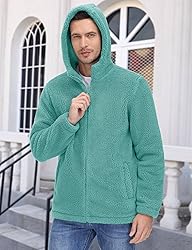 MAGCOMSEN Men's Sherpa Fleece Jacket Zip Up Hoodie
