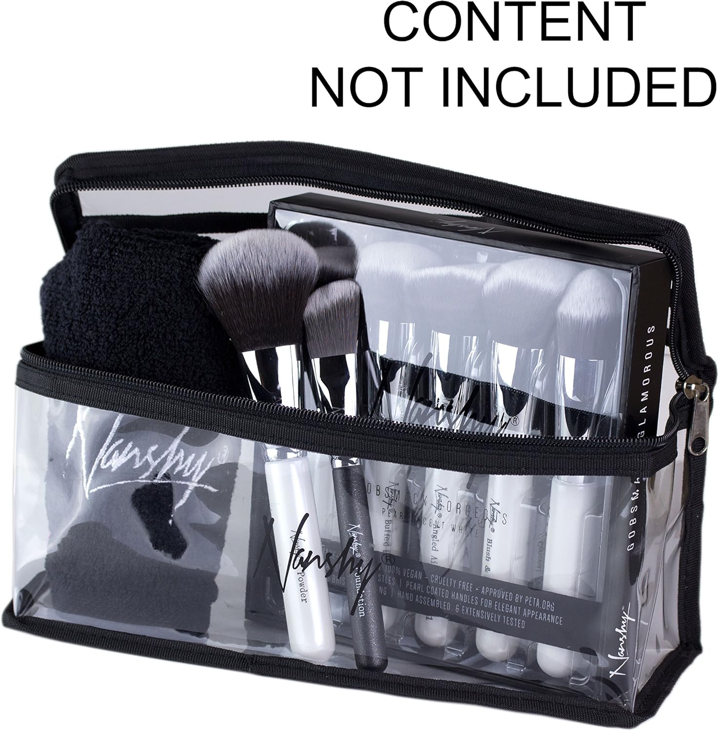 Nanshy Clear Travel Makeup Bag, See Through Travel Toiletry Bag, Clear Travel Toiletries Bag, Clear Makeup Bags (Transparent - Image 3