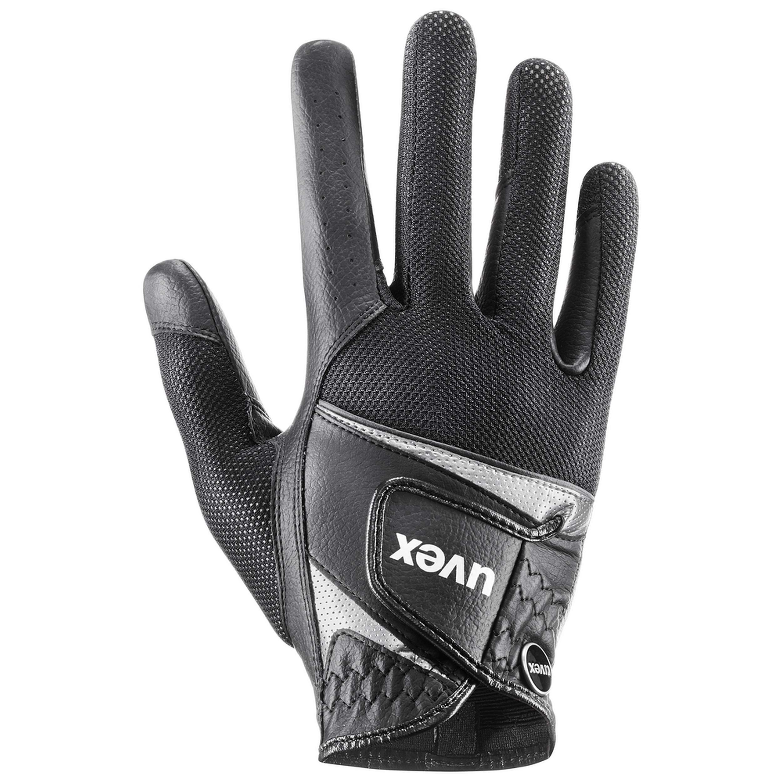 uvex Sumair - Flexible Riding Gloves for Men and Women - Durable - Breathable Material - Black-Silver - 8.5