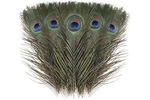 Larryhot Natural Peacock Feathers Bulk - 40pcs 10-12 inches Feathers for DIY Crafts, Wedding, Home and Holiday Party Decorations