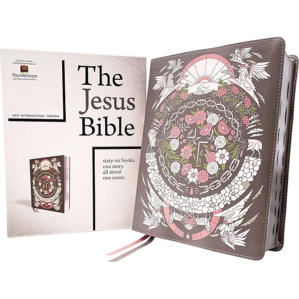 The Jesus Bible Artist Edition, NIV, Leathersoft, Gray Floral