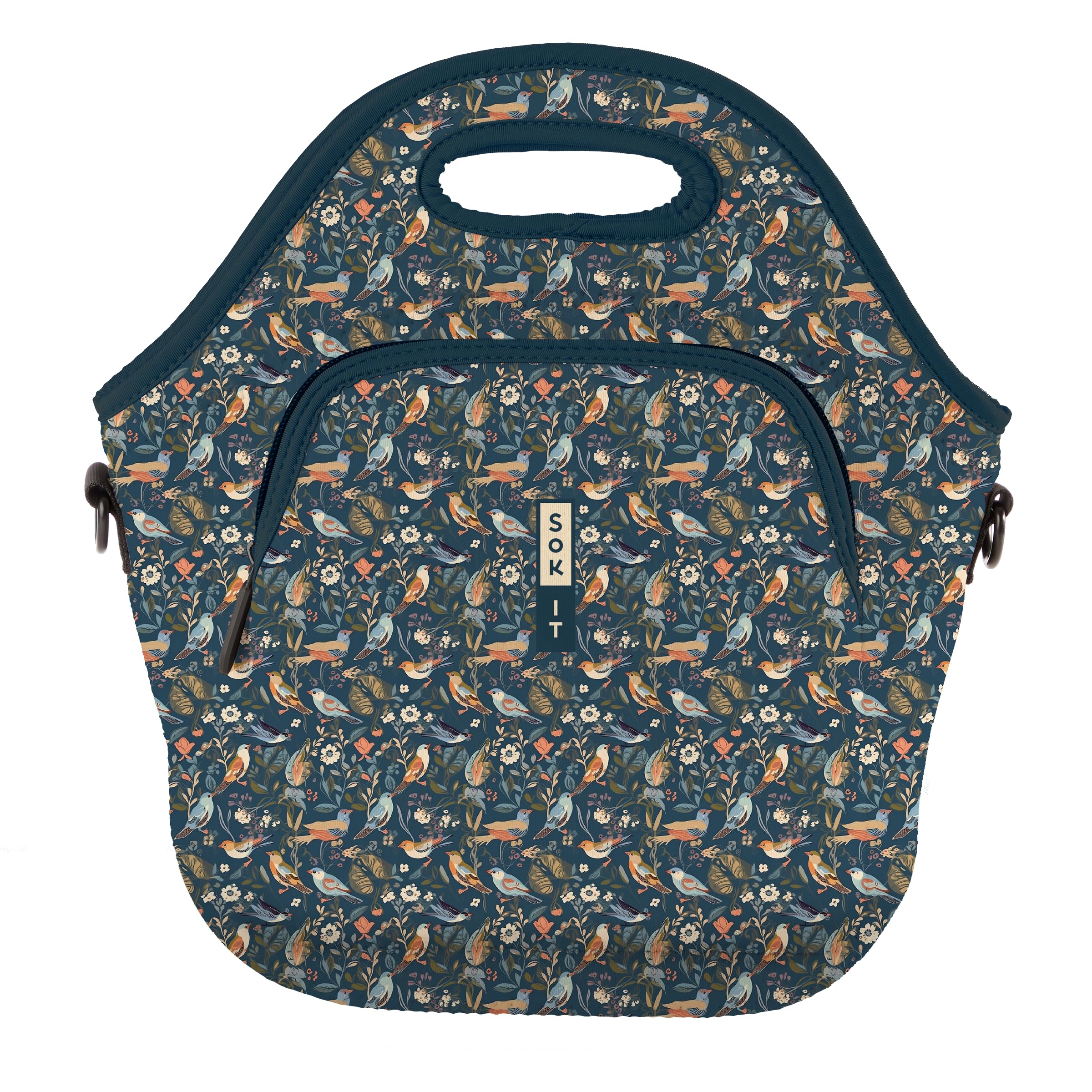 Sok It LunchTote Zippered Bag Insulated Neoprene Caddy (Early Birds, X-Large 6.5 Quart Lunch Tote) Image