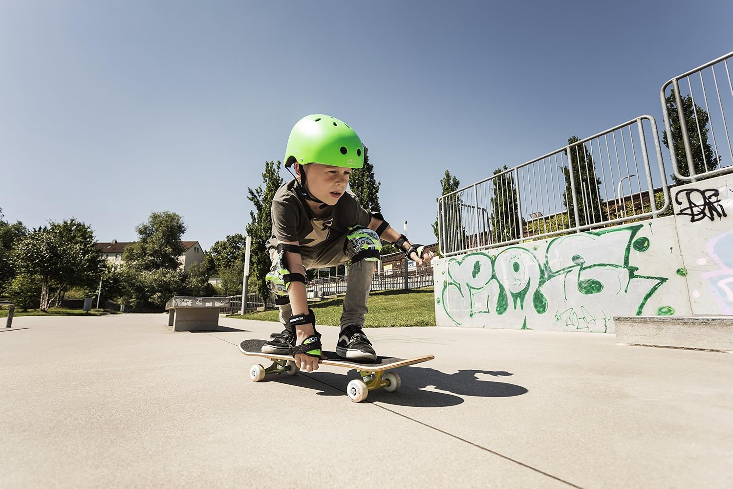 Hudora 84108 Skater Helmet (Size 51-55), Green, 51-55 cm - Image 5