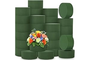 Hahood 36 Packs Round Floral Foam Blocks Green Wet Dry Flower Foam Bricks 3.15 Inch DIY Flower Arrangement Supplies Kit Florist Block for Aisle Flowers Wedding Party Decorations
