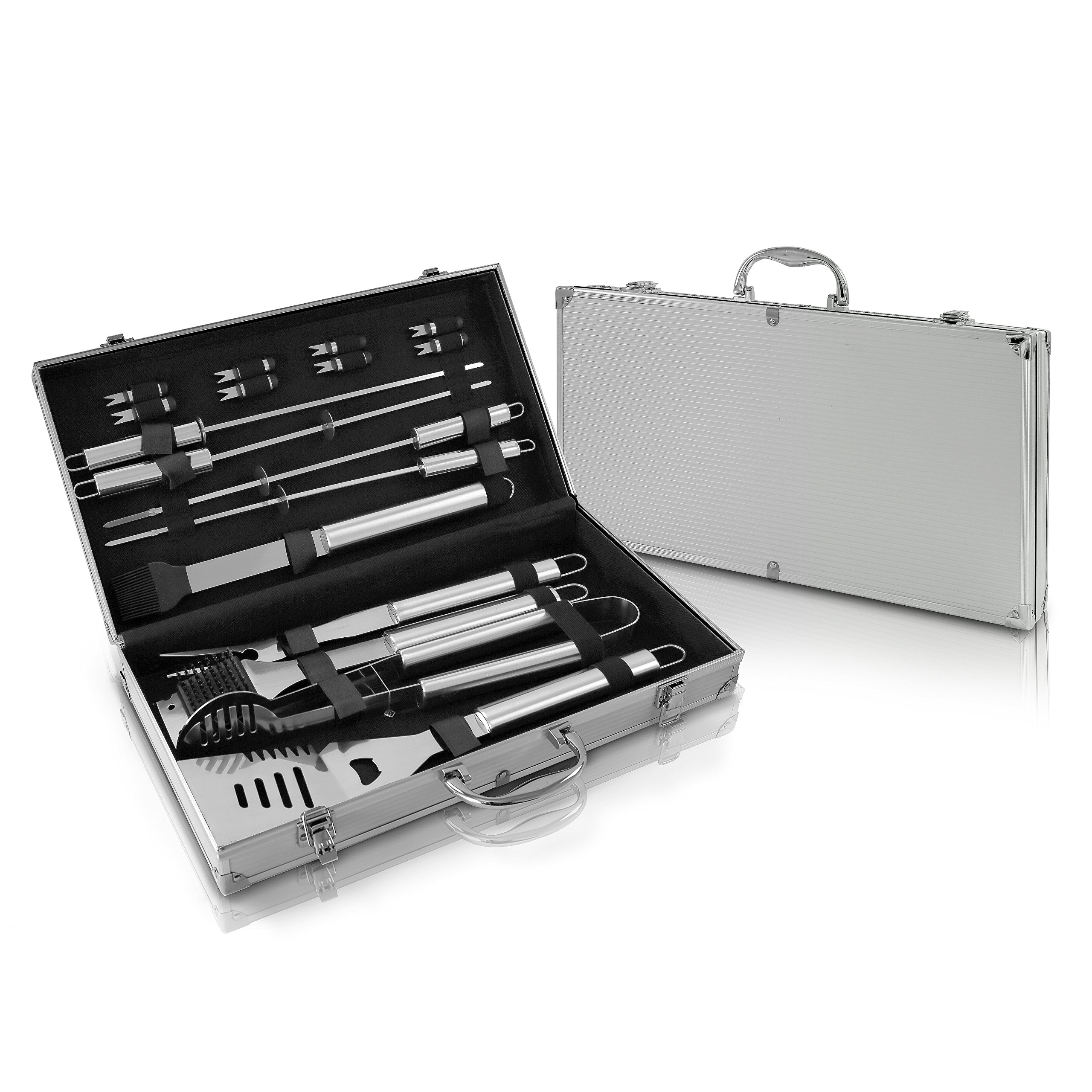 4PCS Professional BBQ Grill Utensils Set - Stainless Steel Barbecue Tools With Storage Case