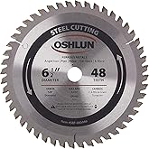 Oshlun SBF-065048 6-1/2-Inch 48 Tooth TCG Saw Blade with 5/8-Inch Arbor (Diamond Knockout) for Mild Steel and Ferrous Metals