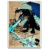 Blue storm Dragon art print with dragon dictionary definition