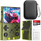 R40 Retro Handheld Game Console with Storage Case - Open Source System,3.5" IPS Screen, 18,000+ Classic Games, 128G TF Card, 3000mAh Battery, Portable Gaming Player for Travel, Yellow