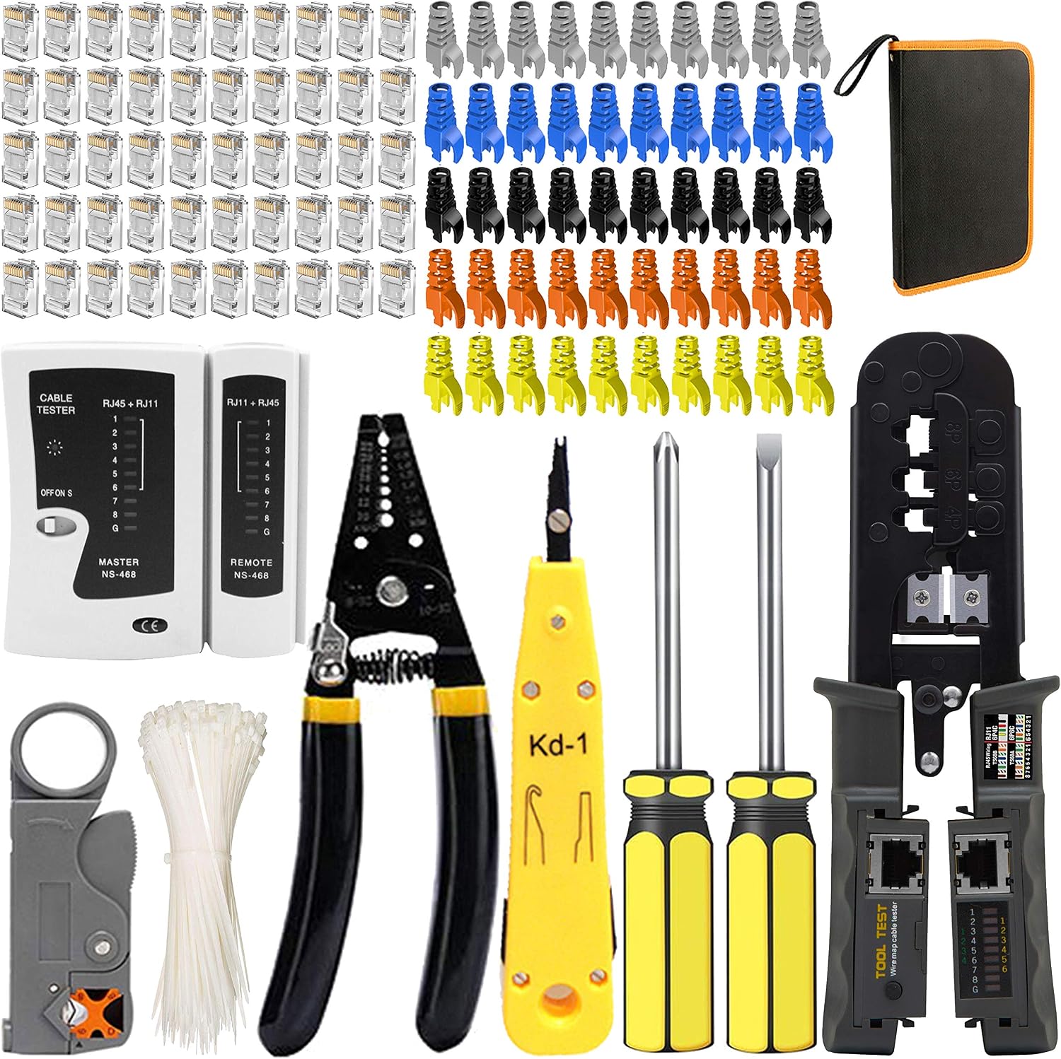 MAYLINE RJ45 Network Crimping Tool Set, Cat7/Cat5/Cat6 Repair Cutter Wire Crimper