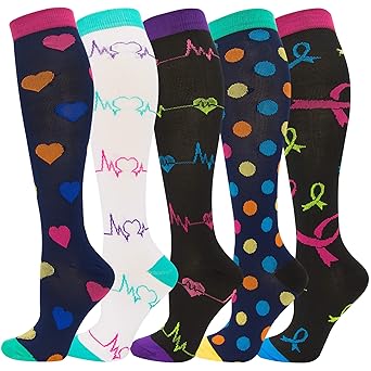 Durio Stützstrümpfe Damen Kniehohe Lustige Lange Socken Herren Bunt Stützkniestrümpfe Damen