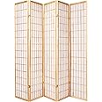 Oriental Furniture Asian Furniture, 6-Feet Window Pane Japanese Shoji Privacy Screen Room Divider, 5 Panel Natural