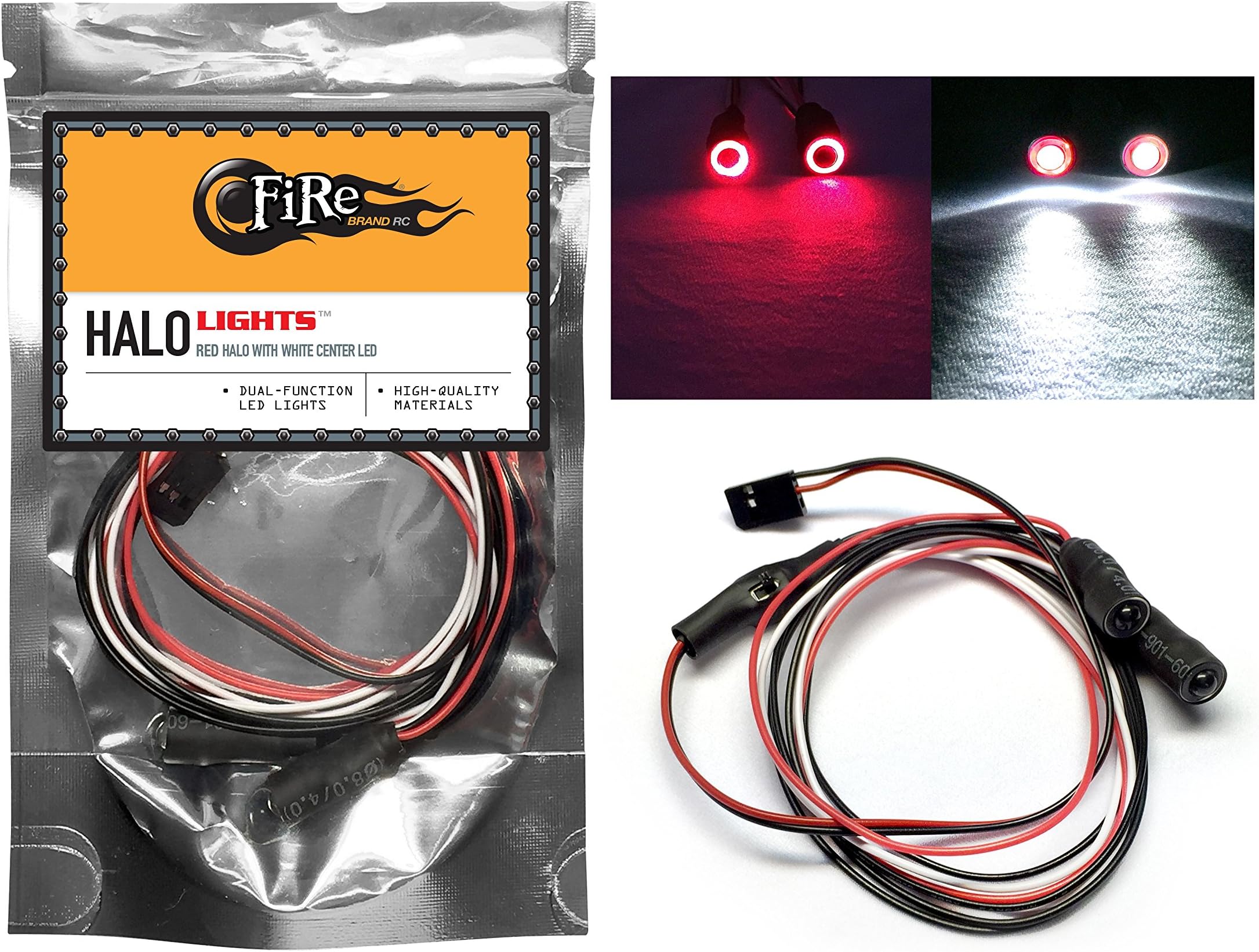 FireBrand RC • HALO LIGHTS, RED w/White Center LED