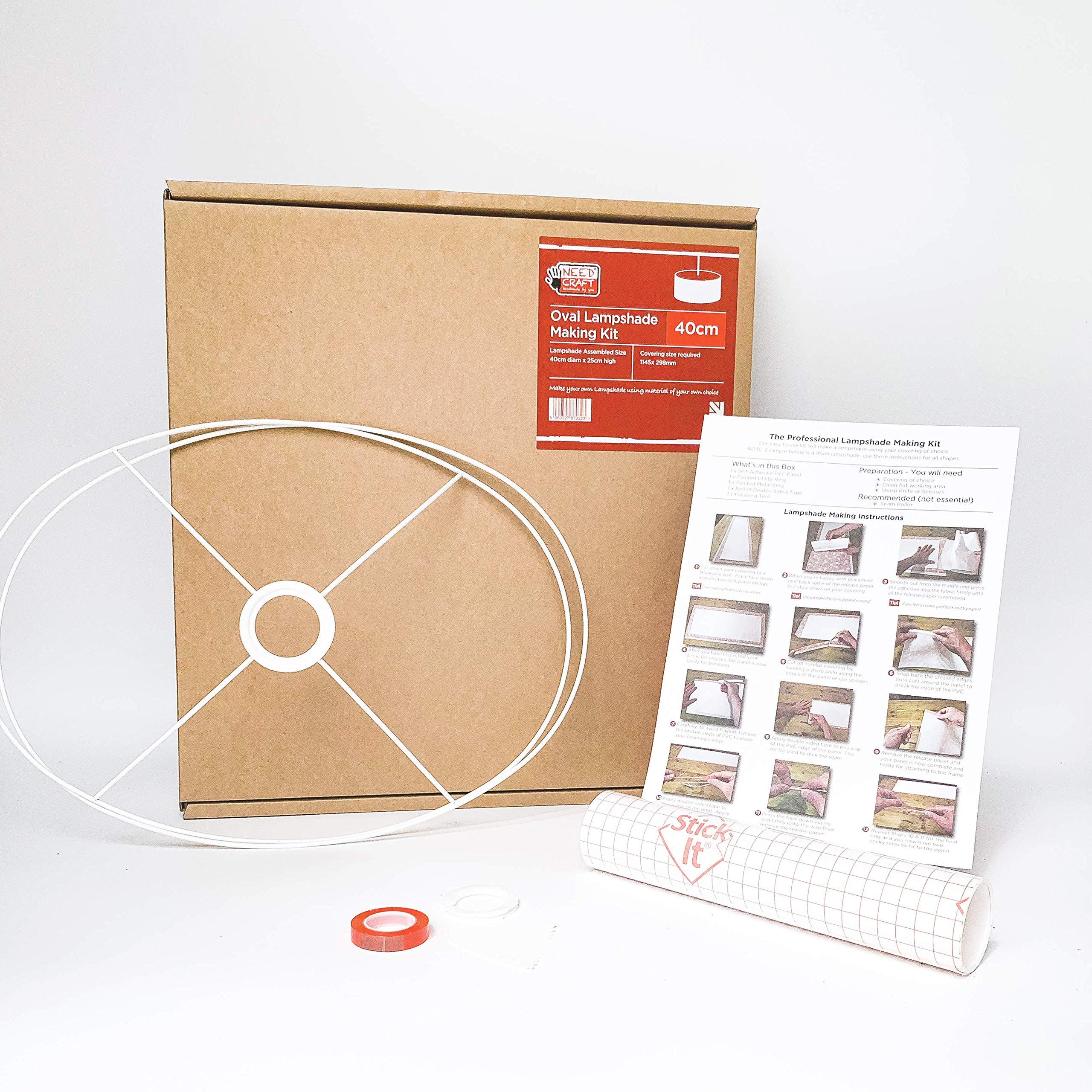 40cm Oval Lampshade Making Kit White