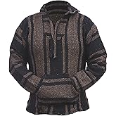 Del Mex Mexican Baja Hoodie Hippie Surf Poncho Sweater Sweatshirt Pullover Jerga