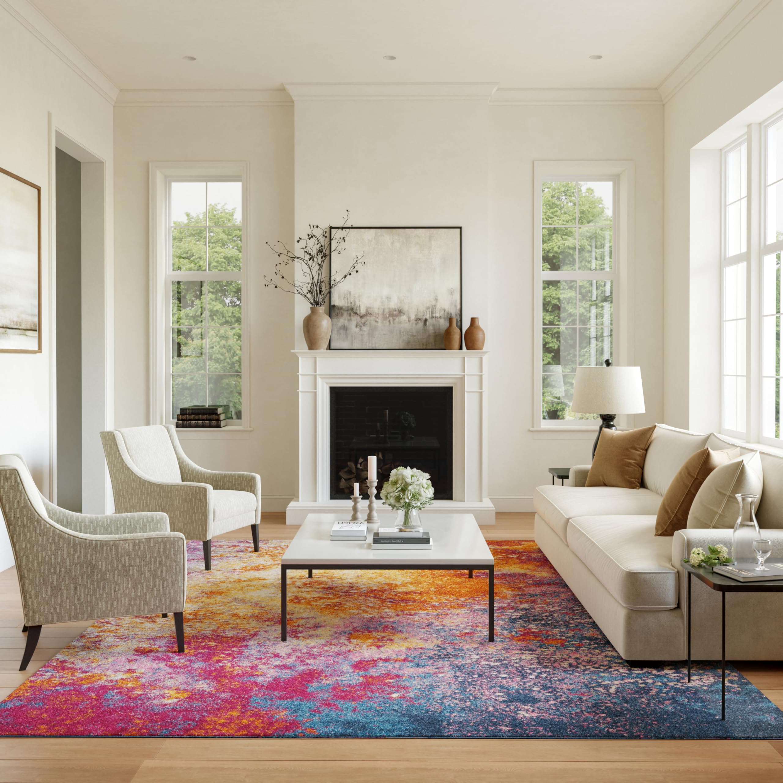 Nourison Home Passion 9' x 12' Multicolor Fabric Modern Area Rug (9' x 12') Image