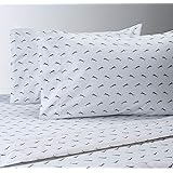 SUN WASHED Hotel Sheets 100% Cotton Soft & Smooth Percale Weave 4 Piece Cotton Sheet Set, Fade, Stain Resistant - Marlin Grey, Full