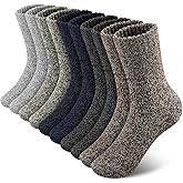 SIMIYA Merino Wool Socks for Men, 5 Pairs Thermal Warm Hiking Super Thick Crew Work Cushion Sock for Mens Winter Cold Weather