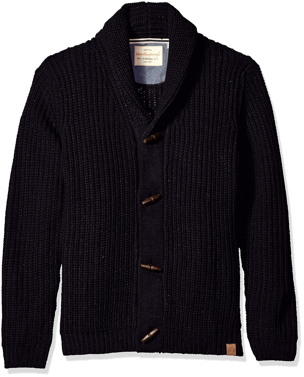Weatherproof Vintage Men's Chunky Cardigan with Toggles, Navy, XXLarge