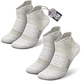 SAMSOX 2-Pair Merino Wool Running Socks, Made in USA Cushioned Athletic Socks for Men & Women (Charleston Low-Cut)