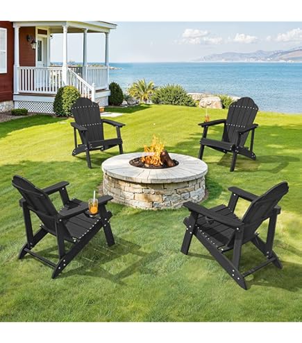 Amazon.com : LUE BONA HDPS Outdoor Adirondack Chair Aruba Blue