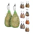 Majestic Ally 2 pcs Slow Feed 42” Hay Net for Horses, Strong Small 2x2” Holes, Nylon Rope Hanging, Adjustable Travel Feeder for Trailer and Stall, Simulates Grazing, Reduce Waste (Light Green)