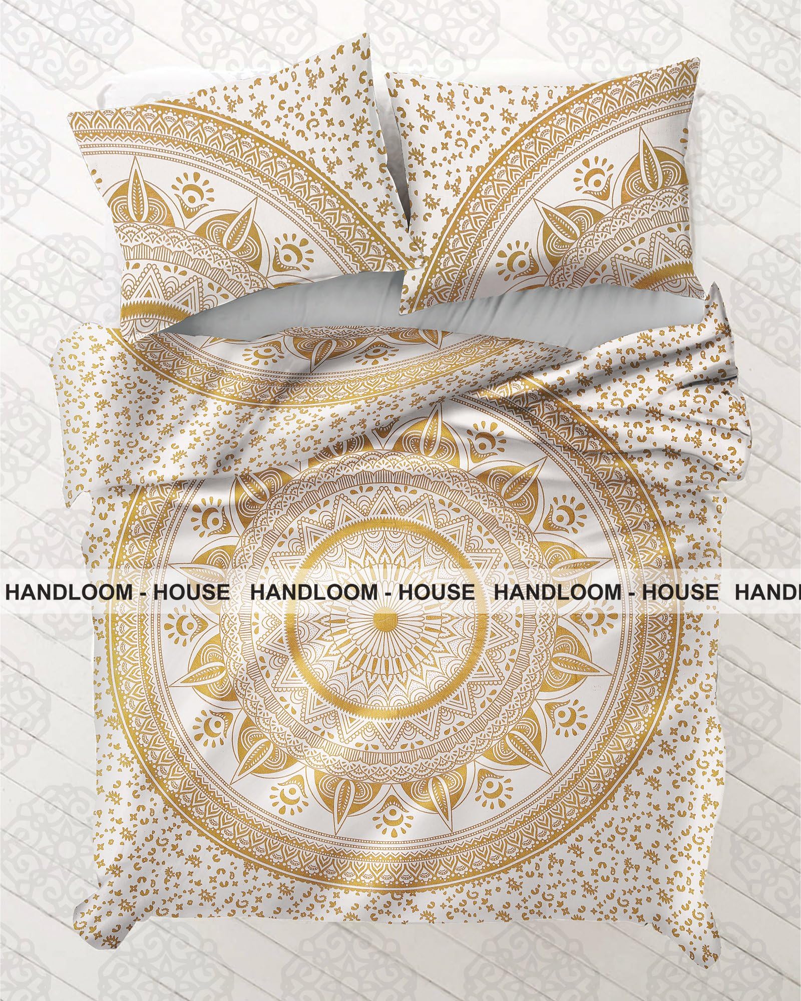 Handloom House Indian Duvet Doona Cover Comforter Mandala Hippie Bohemian Queen Quilt Cover Art