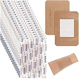 100 Pcs Large Bandages 3 x 4 Inch Wound Care Flexible Adhesive Bandages Latex Free Fabric Bandages for Care and Protect Wound
