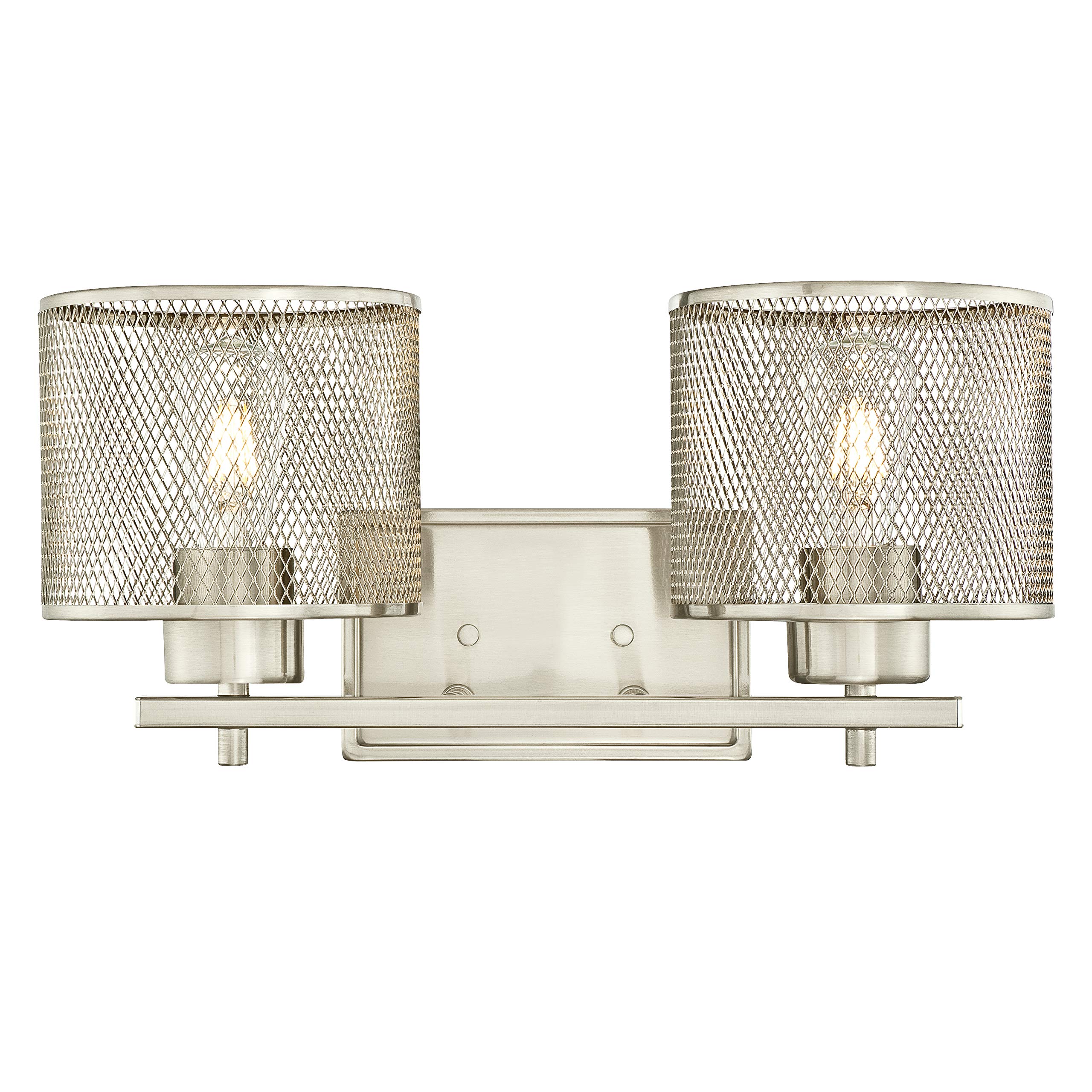 Westinghouse Lighting 63277 Morrison Two-Light Indoor Wall Fixture, Brushed Nickel Finish with Mesh Shades