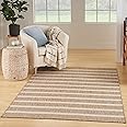 Nourison Positano Indoor/Outdoor Beige Ivory 5' x 7' Area Rug, Easy Cleaning, Non Shedding, Bed Room, Living Room, Dining Room, Deck, Backyard, Patio (5x7)