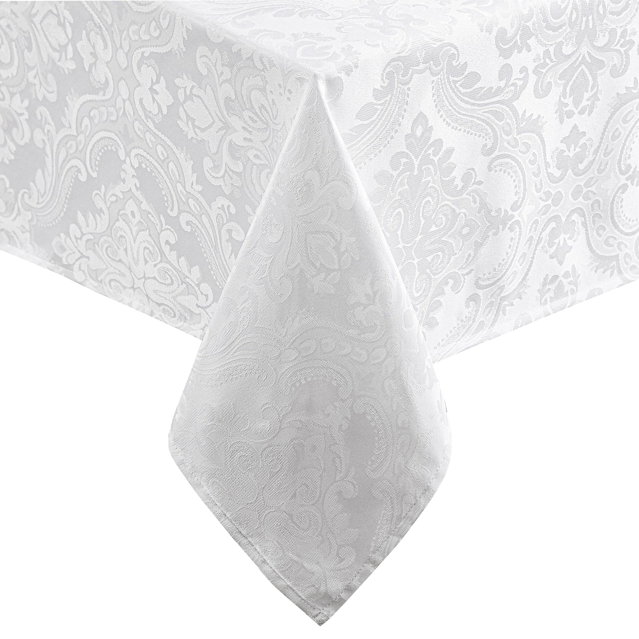 Elrene Damask Tablecloth, Polyester, White, 70" x 52" (Rectangular) — image 1