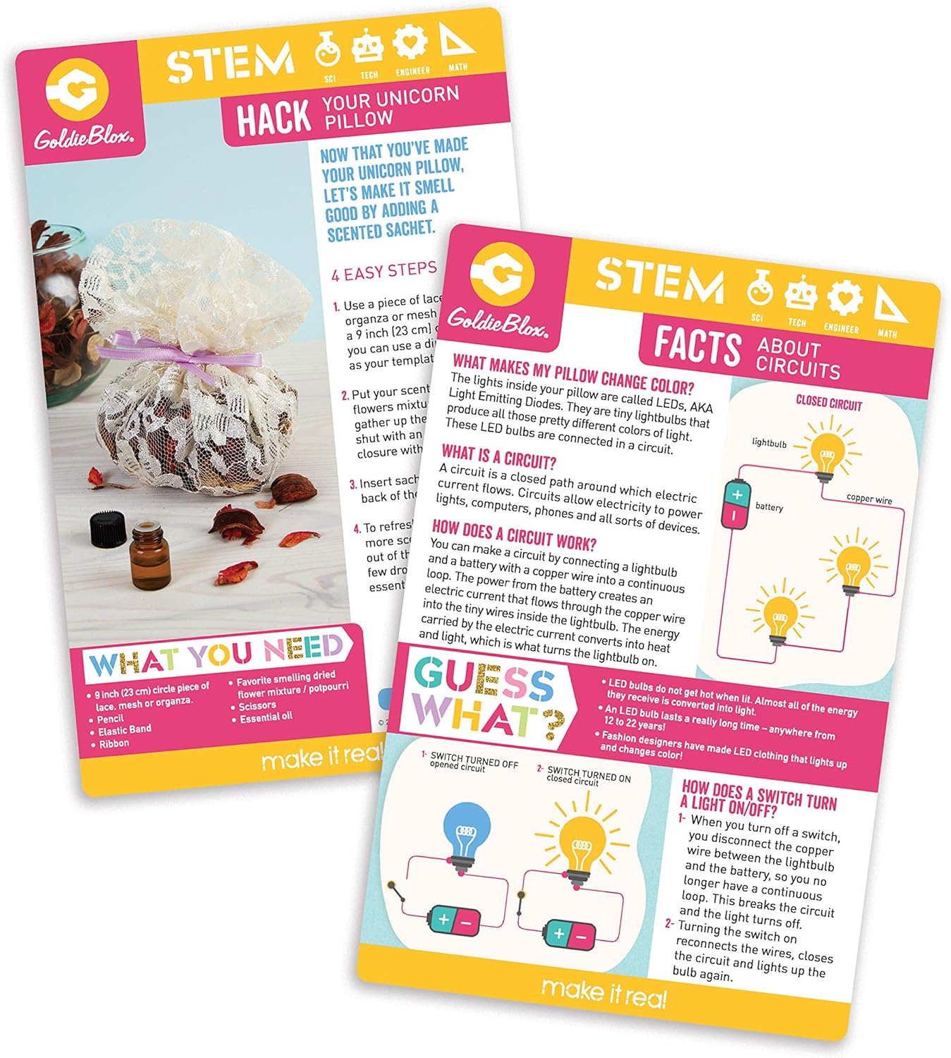 goldieblox light up unicorn pillow